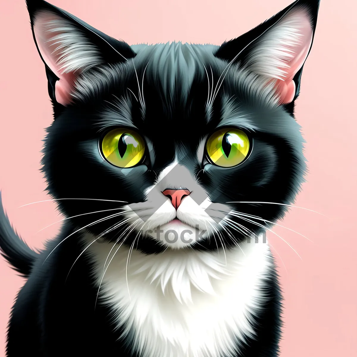 Picture of Furry adorable kitty with curious eyes