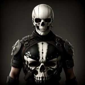 Terrifying Skull Mask: Horrifying Death with Spooky Skeleton
