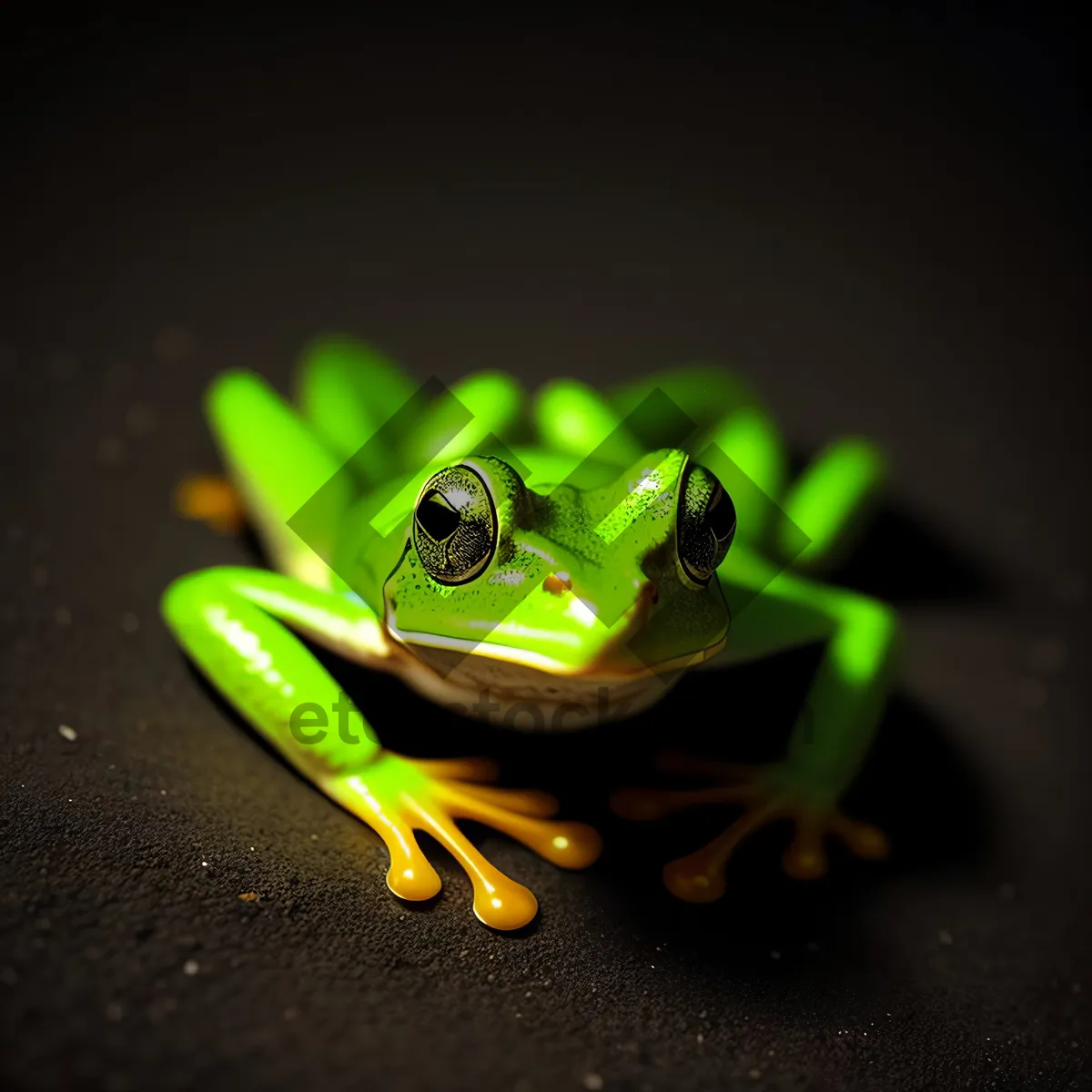 Picture of Vibrant Orange Eyed Tree Frog in Wildlife