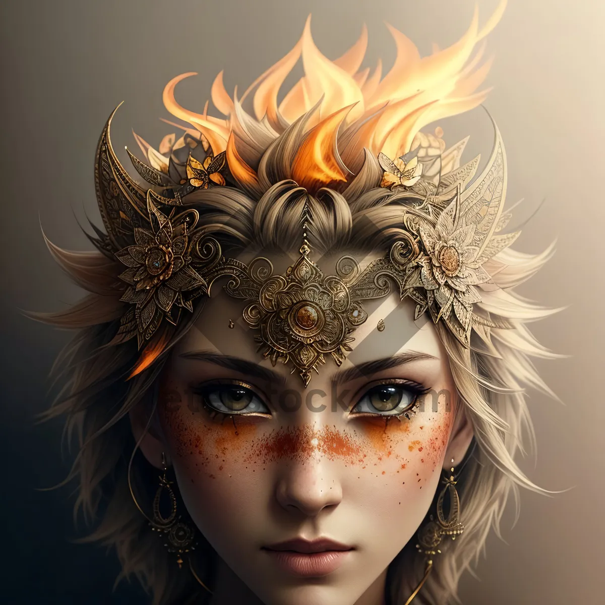 Picture of Mystic Beauty: Alluring Sorceress with Intricate Mask
