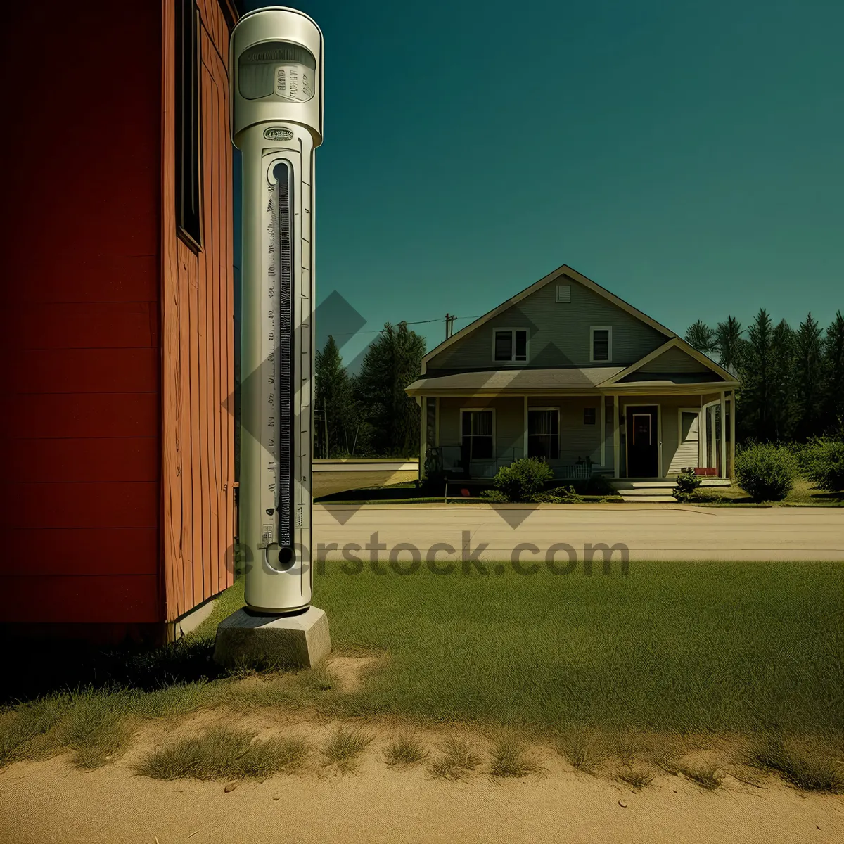 Picture of Rustic Residential Home with Gas Pump