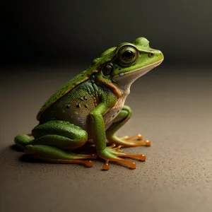 Vibrant Eyed Tree Frog Examining Surroundings