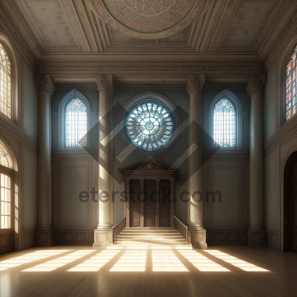 Picture of Historic Cathedral Interior with Grand Columns.