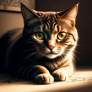 Furry Adorable Kitty with Whiskers - Domestic Cat