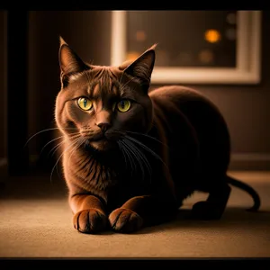 Adorable Tabby Cat with Curious Eyes on Windowsill