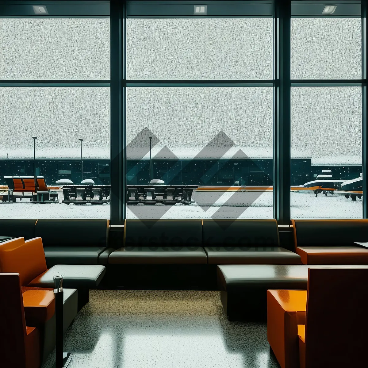 Picture of Modern Office with Wooden Furniture and Natural Light