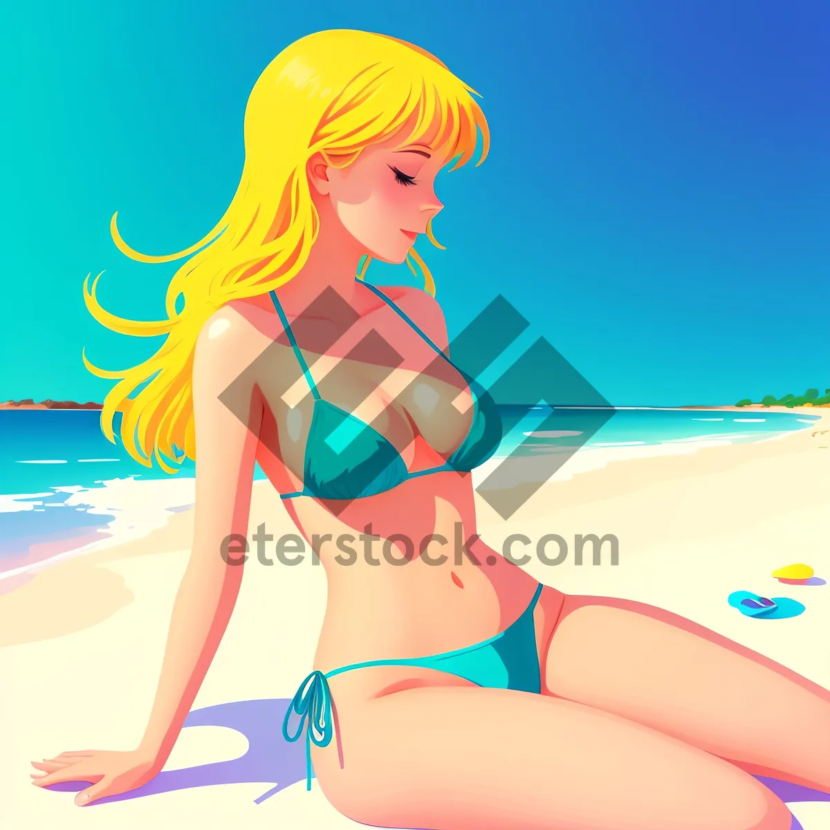 Picture of Cartoon Fashionista with Artistic Belly