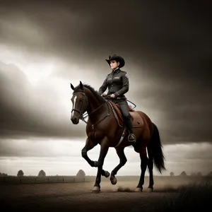 Rider on horseback with a bridle