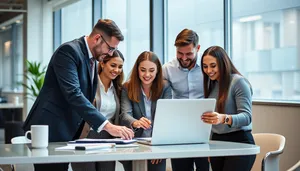 Diverse business team working together in office meeting