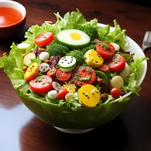 Fresh Vegetable Salad with Cheese and Olives