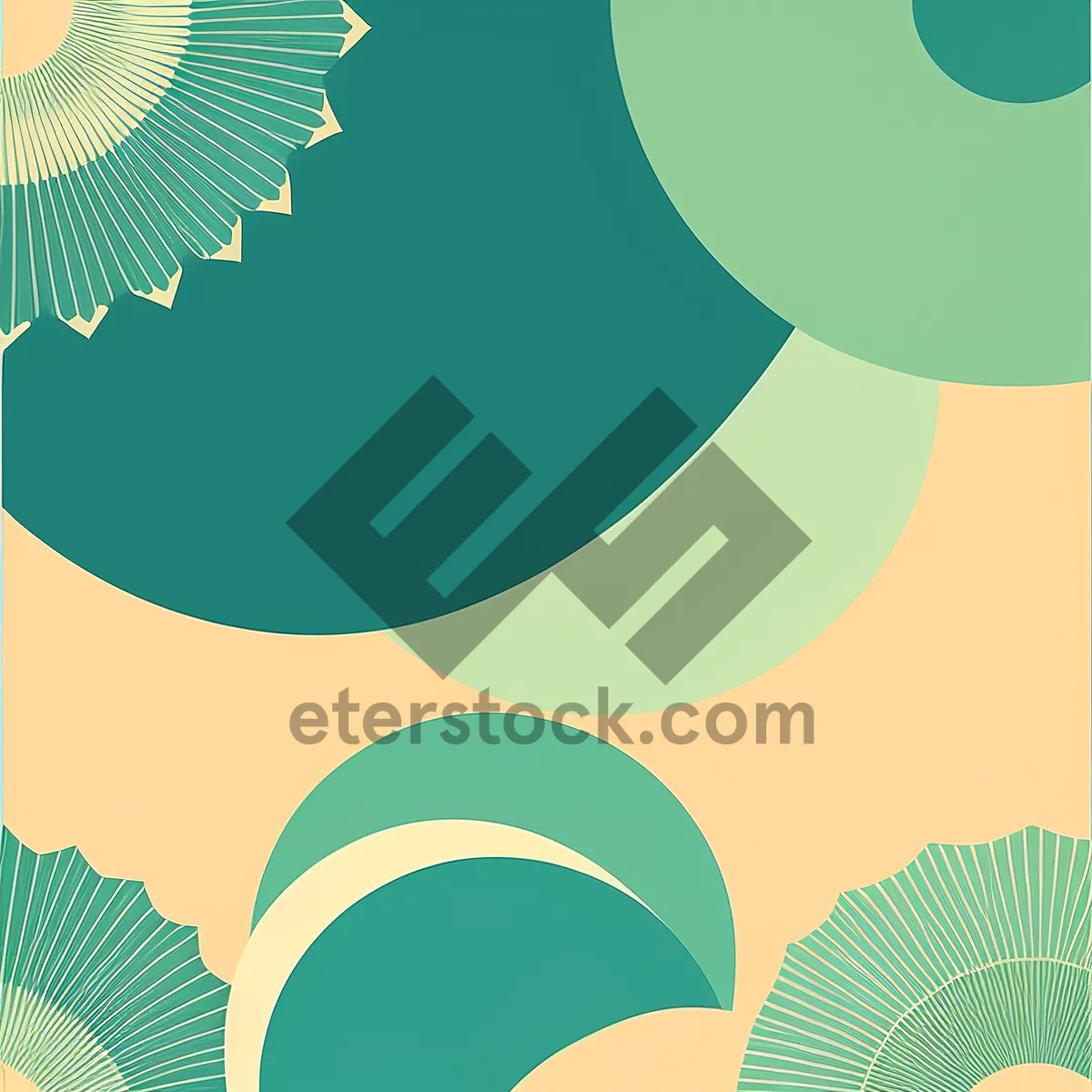 Picture of Vibrant Traced Graphic Art Wallpaper with Curved Shapes