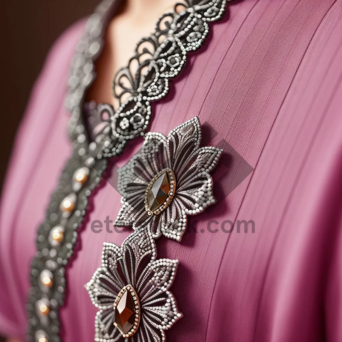 Picture of Satin Elegance: Black Necklace Fashion Adornment