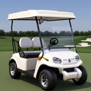 Golf Cart on Green Grass