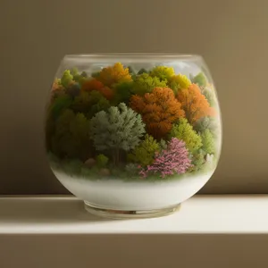 Fresh Herbal Tea in Porcelain Vase