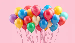 Colorful balloon decorations for birthday party celebration