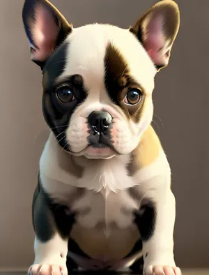 Cute Terrier Puppy with Wrinkles in Studio Portrait