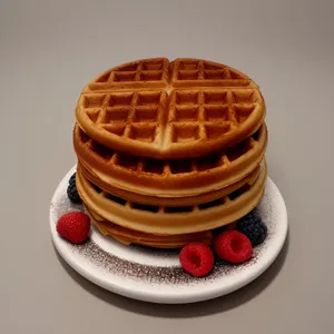 Delicious Waffle Breakfast on Plate