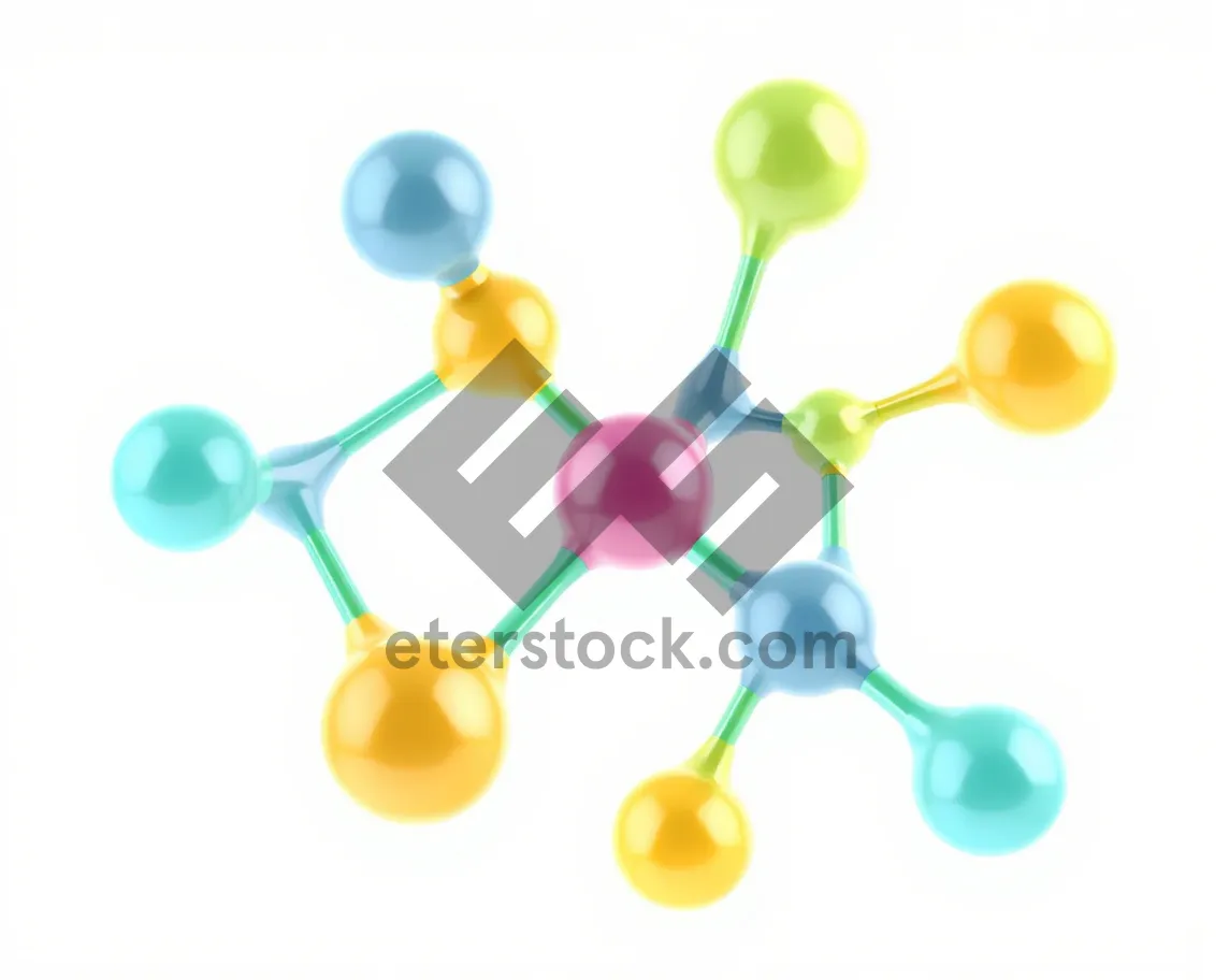 Picture of 3D cartoon symbol of DNA polymer compound