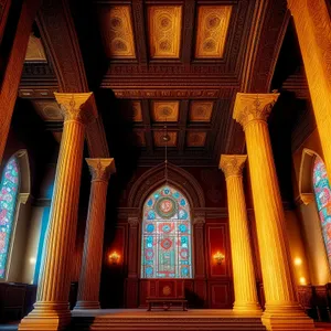 Historical Cathedral Interior with Ornate Altar