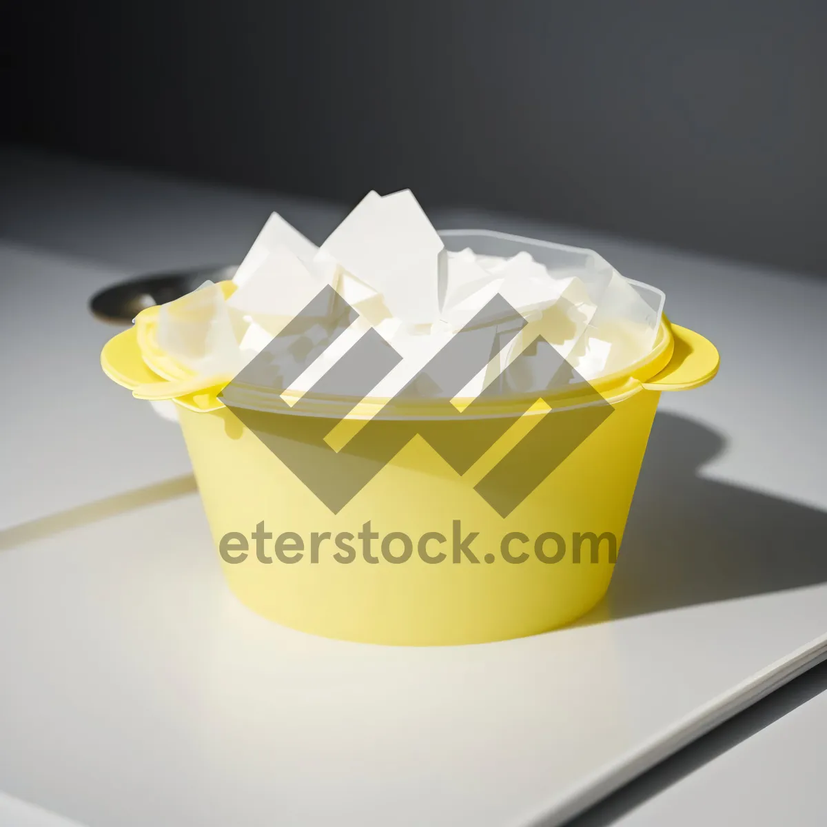 Picture of Fresh sweet yellow butter in glass bowl dessert.