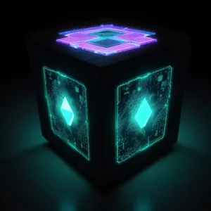 Black 3D Gem Design with LED Lights