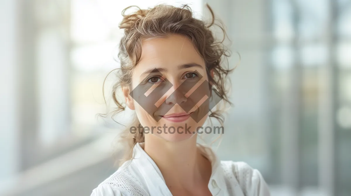 Picture of Smiling Businesswoman in Professional Corporate Setting