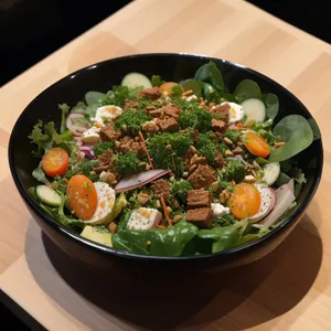 Delicious chicken wok with fresh vegetables and sauce