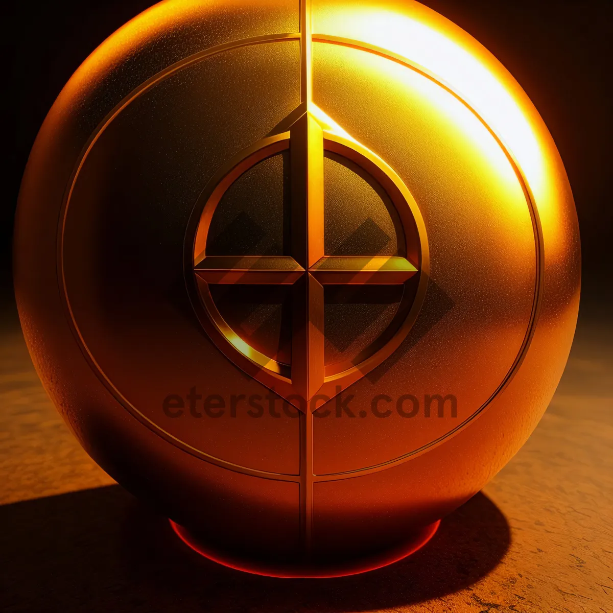 Picture of Glowing Autumn Pumpkin Lantern - Scary Halloween Symbol
