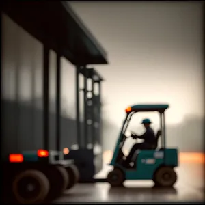 Miniature 3D Forklift Truck Transportation Image