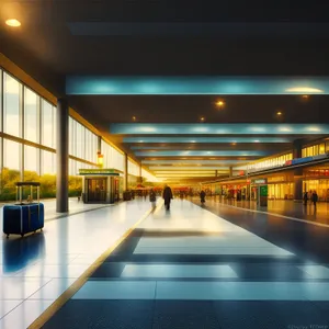 Modern City Hall at Night: Urban Architecture and Transportation