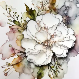 Vintage floral pink bouquet decoration with ornate pattern.