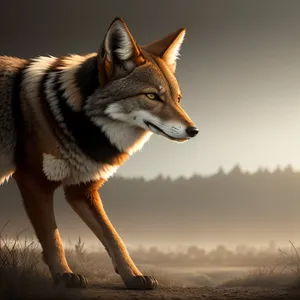 Fierce Canine Gaze: Majestic Coyote in Focus
