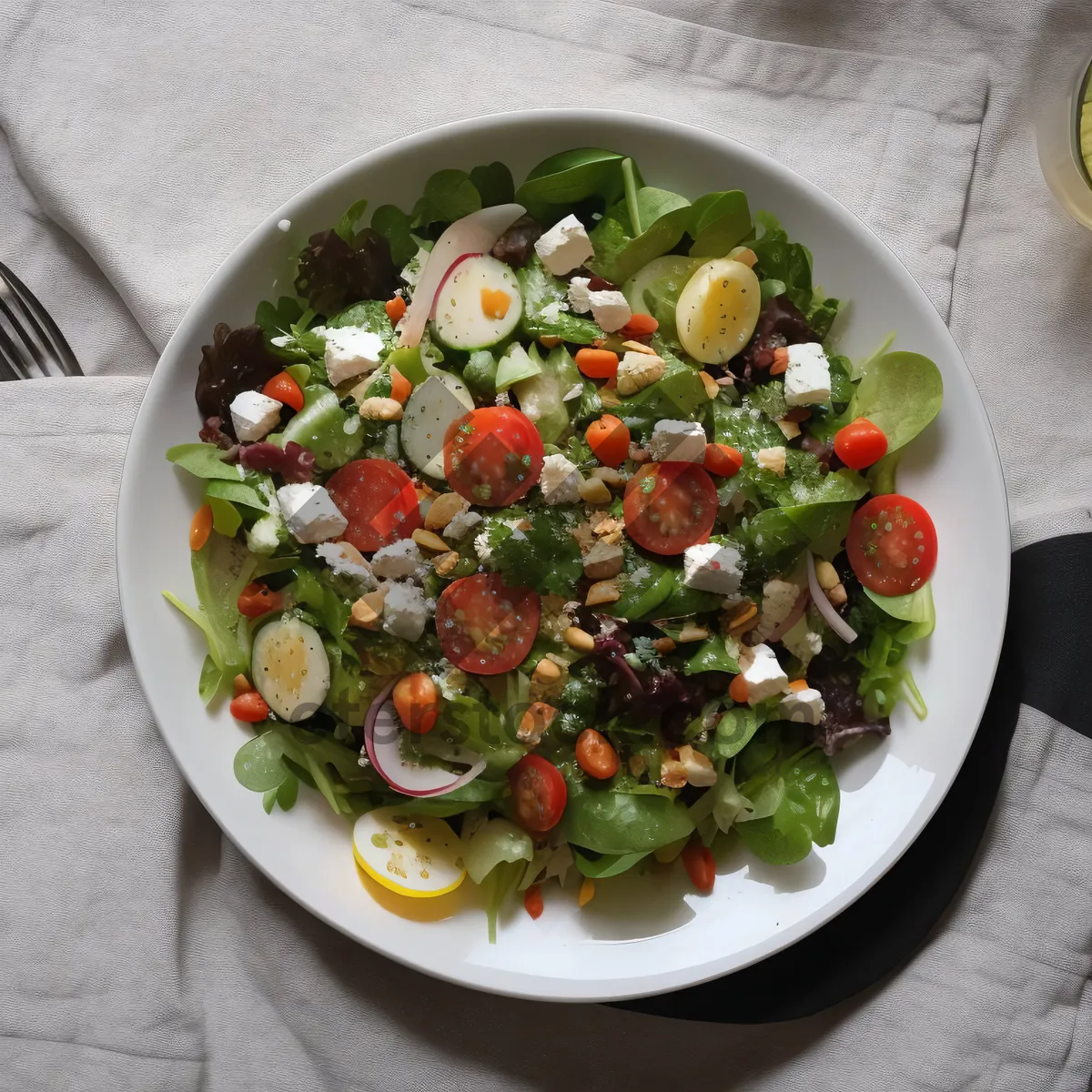 Picture of Fresh and Healthy Vegetarian Salad Plate