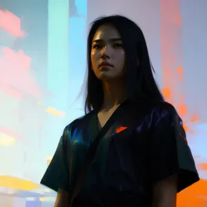 Smiling brunette businesswoman in professional suit at office