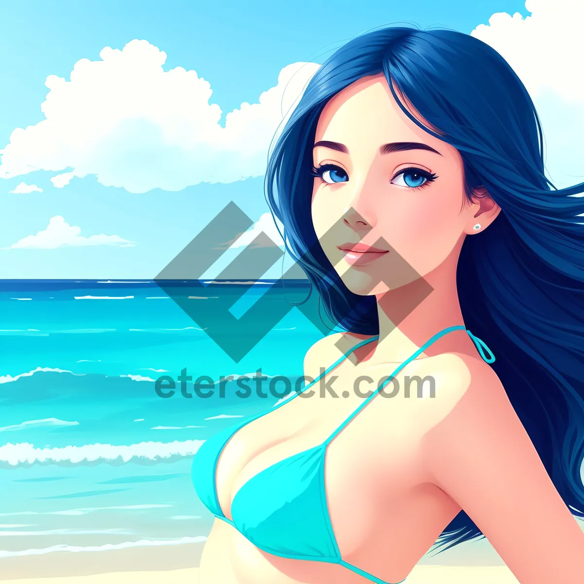 Picture of Charming blond model with a beautiful smile