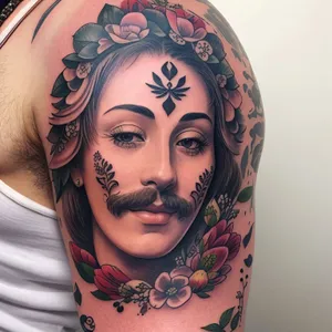 Mystic Masked Portrait with Intriguing Tattoo and Mesmerizing Eyes