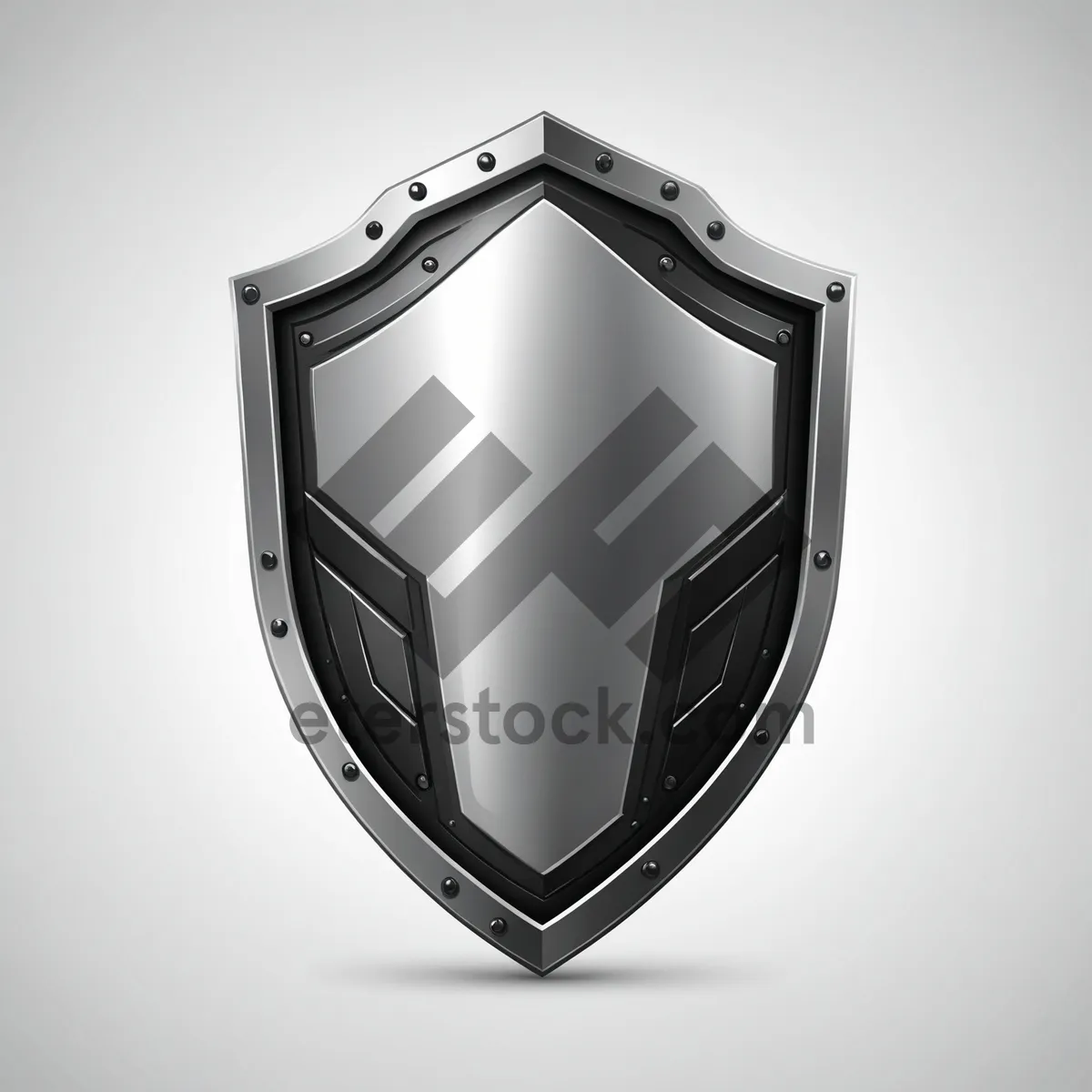 Picture of Metal shield emblem design with shiny heart element