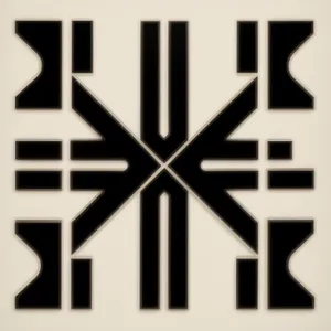 Black graphic design pattern with sign symbol frame