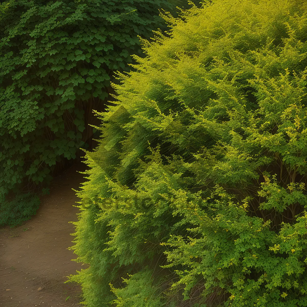 Picture of Spring Serenity: Lush Forest Landscape with Verdant Tree Growth