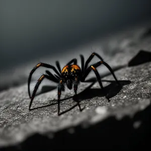 Black Widow Arachnid: Captivating Black and Gold Garden Spider