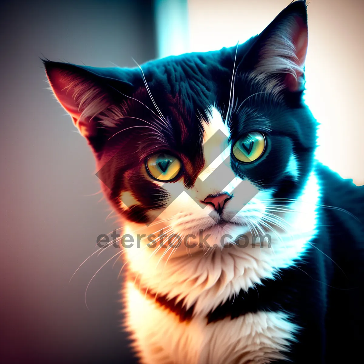 Picture of Adorable Curious Kitty with Fluffy Fur and Whiskers