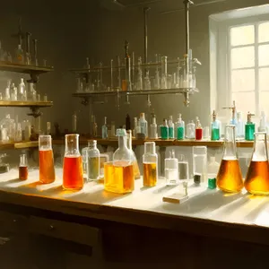 Transparent glass beaker for scientific experiments.