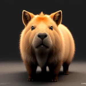 Furry Critter in Studio - Cute Brown Guinea Pig