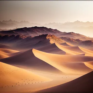 Serenity in the Sands: Captivating Desert Landscape at Sunset