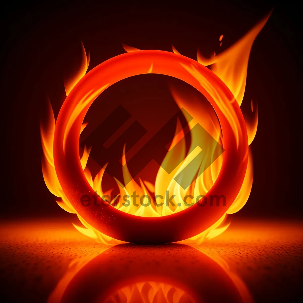 Picture of Blazing Fire: Fiery Design in Orange Flames