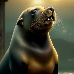 Playful Arctic Seal Basking on Sandy Beach