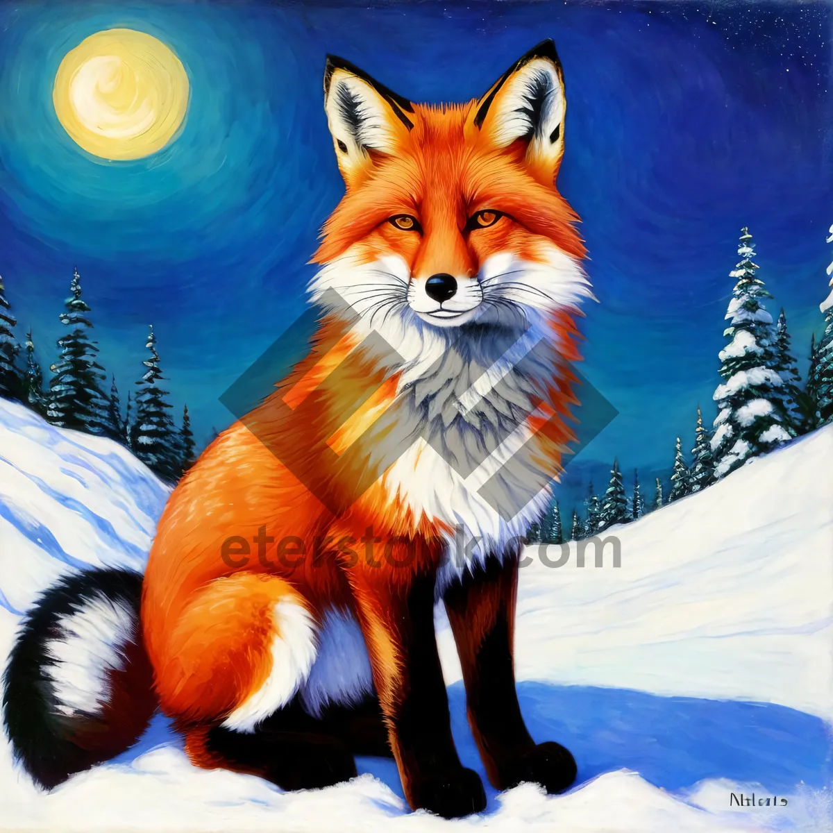Picture of Adorable Red Fox with Fluffy Fur and Cute Whiskers