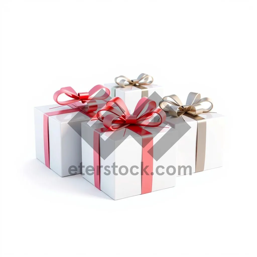 Picture of Valentine's Day Gift Box with Love Ribbon and Bow