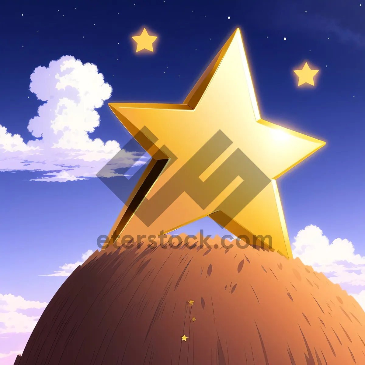 Picture of Mystical Night: Moonlit Starry Sky Over Pyramid and Dome Design