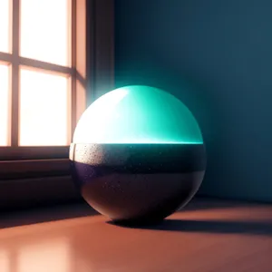 Shiny Glass Sphere Design Icon with 3D Reflection